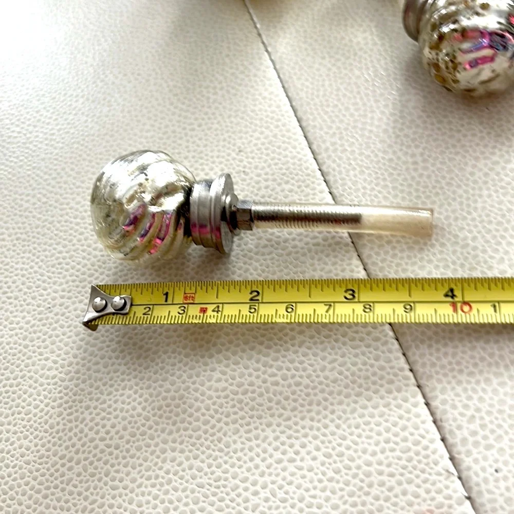 Pier One Mercury Glass Knobs Pulls Drawers Metallic Gold Silver Glam